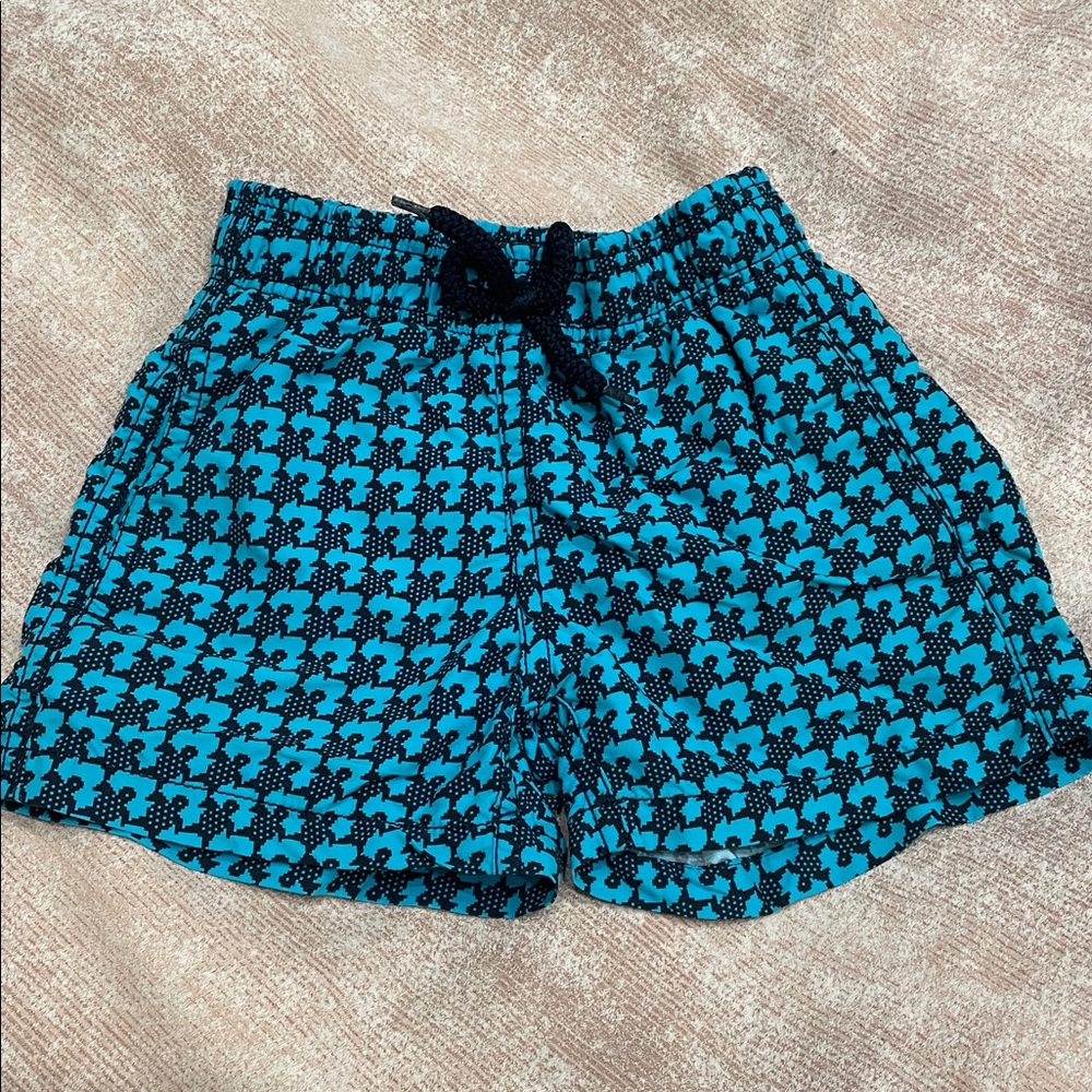 Vilebrequin Turquoise and Black Kids' Swim Trunks St Tropez edition